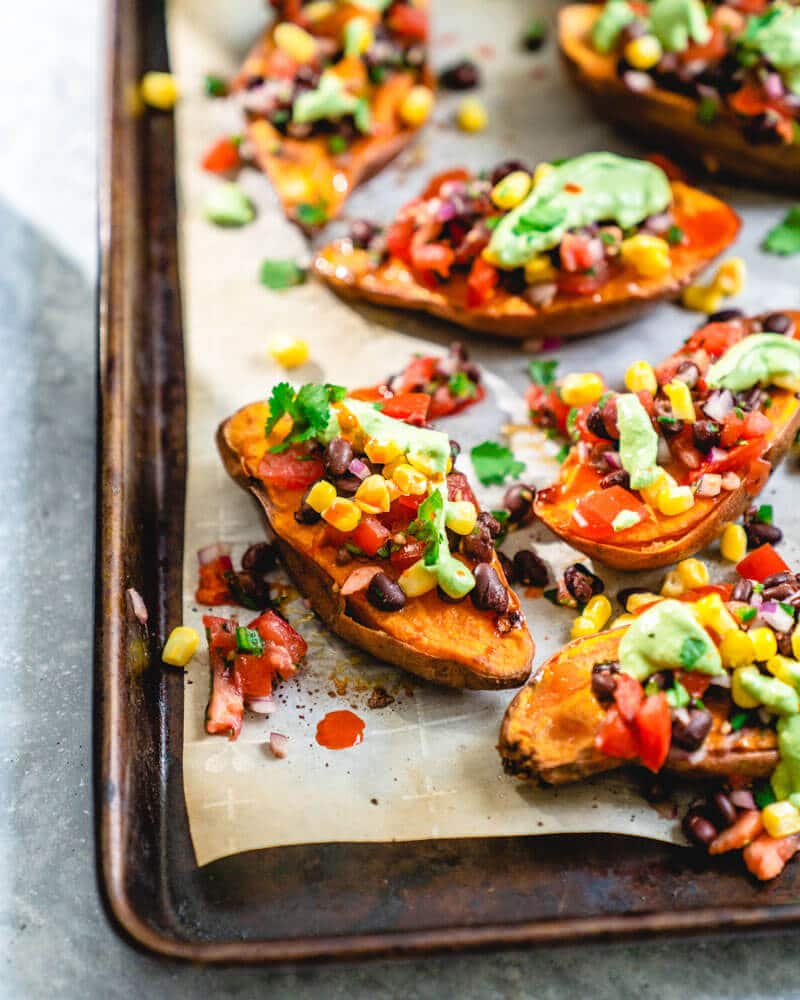 Mexican Sweet Potatoes on baking sheet.