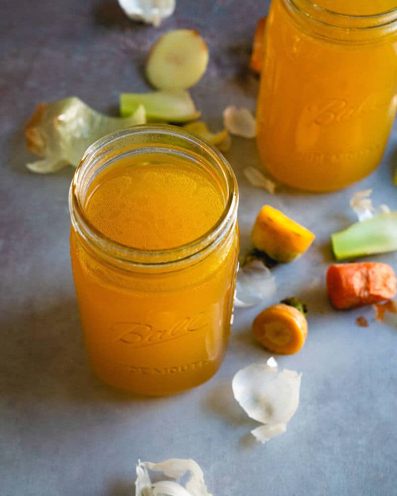 Homemade Vegetable Broth in Ball jars