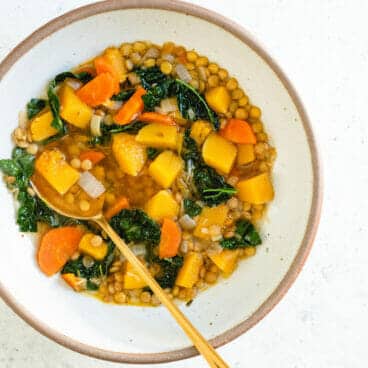 Butternut squash lentil soup
