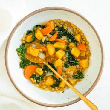 Butternut squash lentil soup