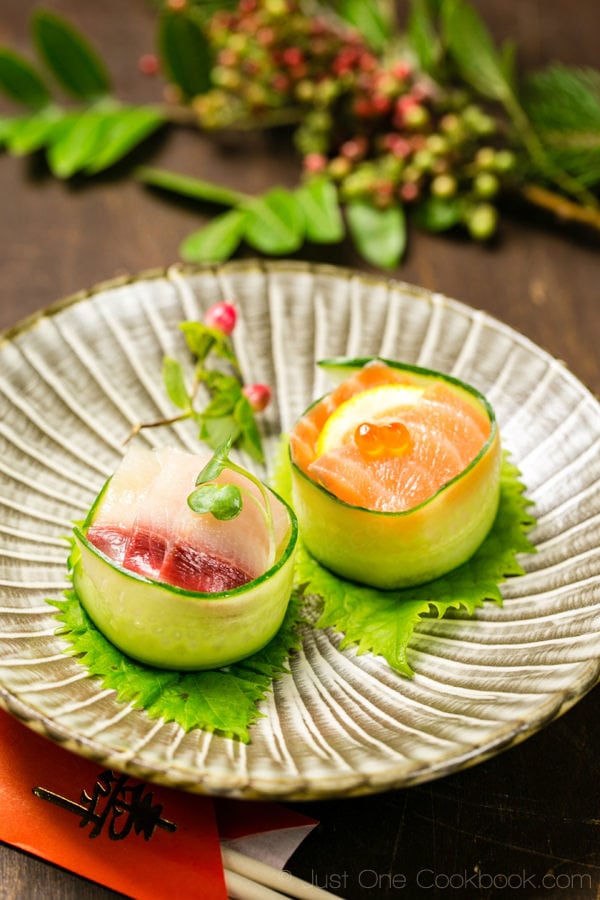 Cucumber Wrapped Sushi | fancyfoodsshow.com