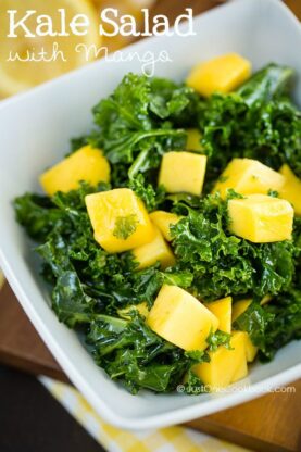 Massaged Kale Salad with Mango | Easy Japanese Recipes at fancyfoodsshow.com