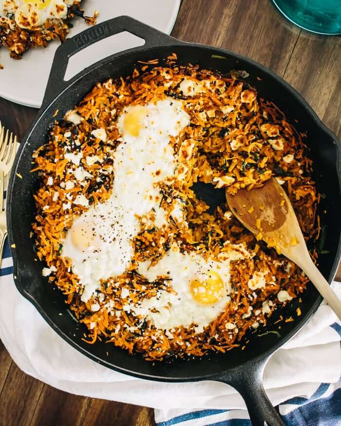 Sweet Potato Dinner Skillet | Sweet potato and feta recipe