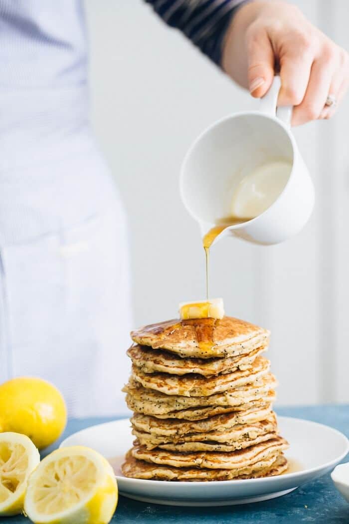 Lemon Poppy Seed Pancakes | Gluten Free Oatmeal Pancakes | Gluten free brunch ideas