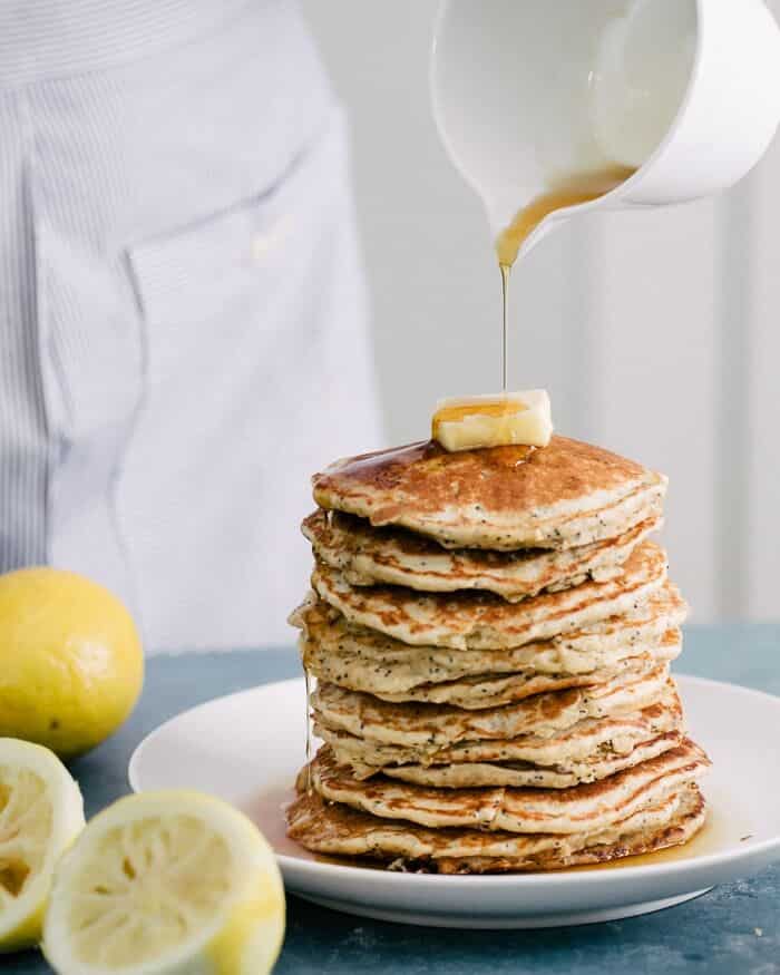 Lemon Poppyseed Pancakes | Gluten Free Oatmeal Pancakes