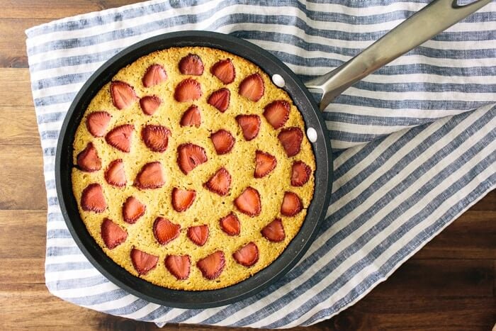 Strawberry cornbread cake
