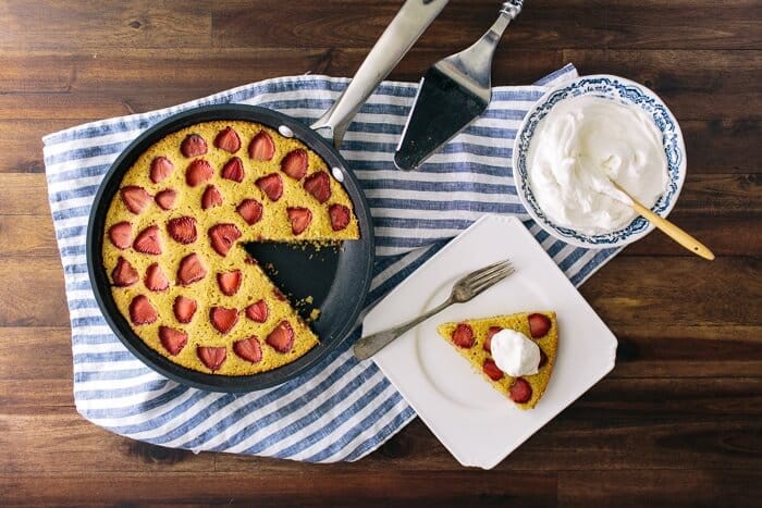 Cornbread cake in skillet