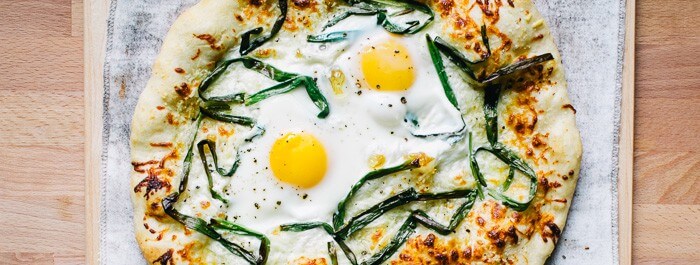White Egg Pizza with Pecorino and Scallions | Fancy Foods Show