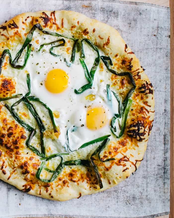 White Egg Pizza with Pecorino and Scallions | Fancy Foods Show