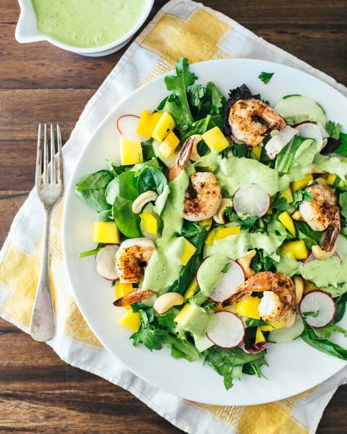 Cilantro lime grilled shrimp salad