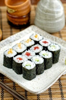 How To Make Sushi Rolls with Video & Step-By-Step Photo Tutorials | Easy Japanese Recipes at fancyfoodsshow.com
