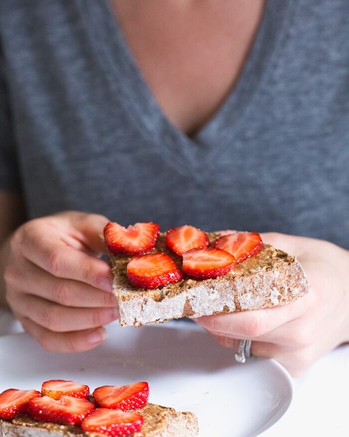 Almond Butter Toast with Strawberries