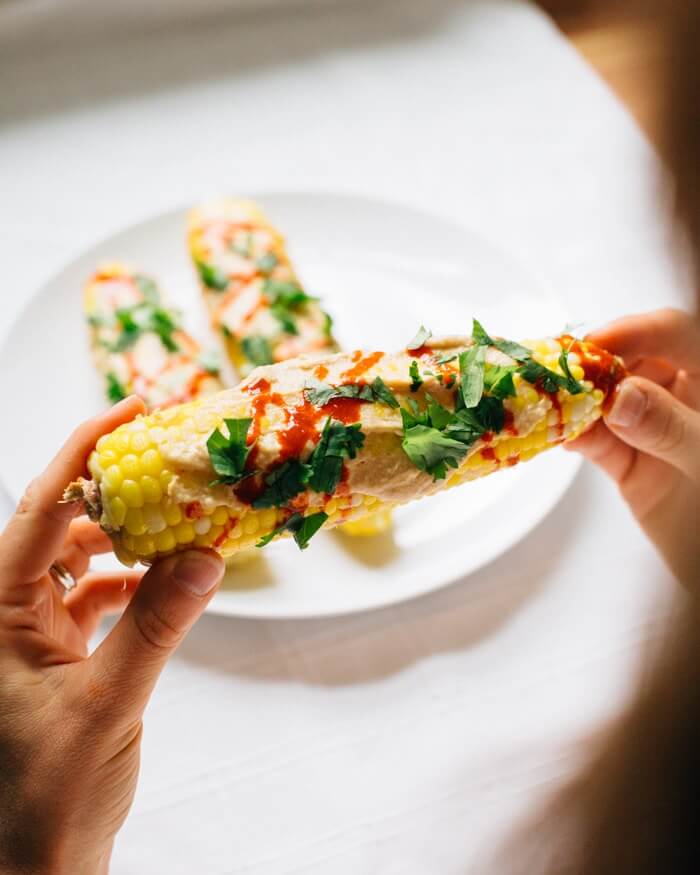 Spicy Corn on the Cob with Tahini