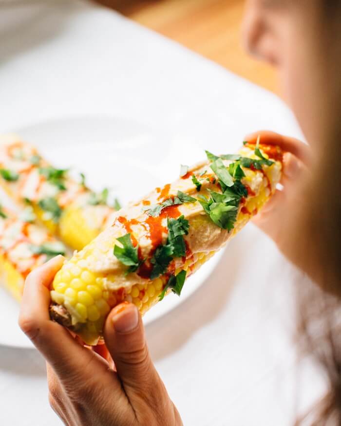 Spicy Corn on the Cob with Tahini