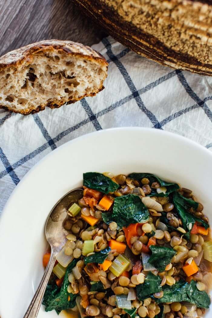 Hearty Sprouted Lentil Stew Recipe | What are sprouted lentils | Lacinato kale
