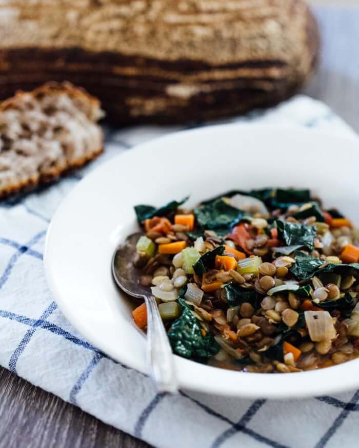 Hearty Sprouted Lentil Stew Recipe | What are sprouted lentils? | Lacinato kale
