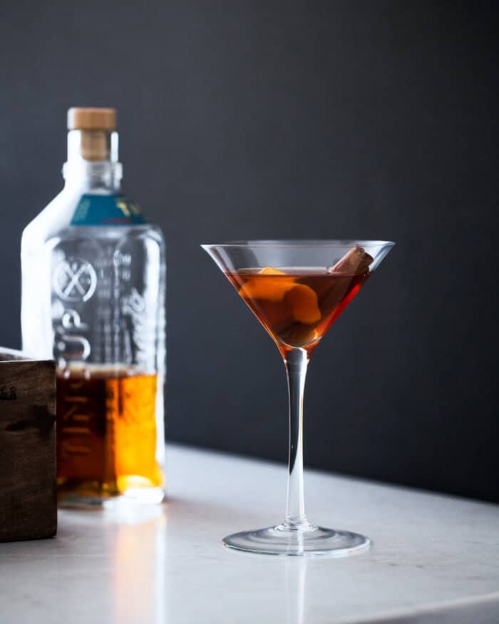 Apple cider bourbon cocktail