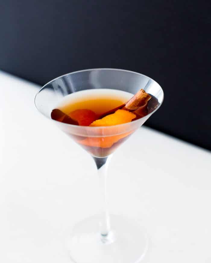 Apple cider bourbon cocktail