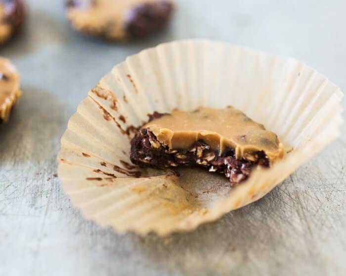 healthy no bake cookie in paper wrapper