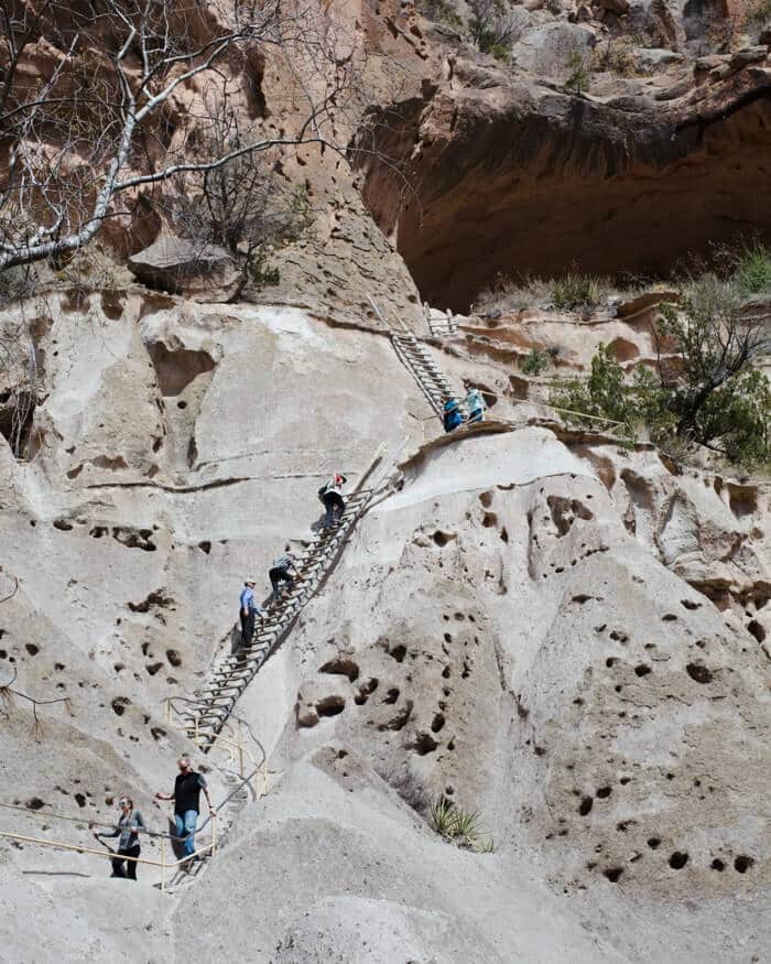 What to Do in Santa Fe New Mexico | Bandelier National Monument | Ladders to cliff dwellings