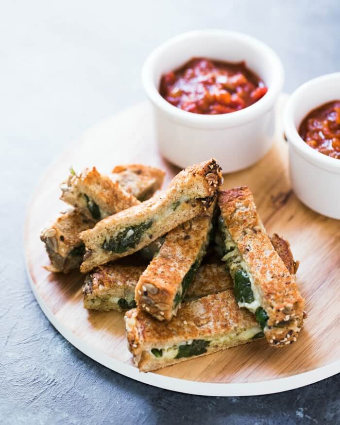 Pesto Grilled Cheese Dippers with Marinara | Fancy Foods Show