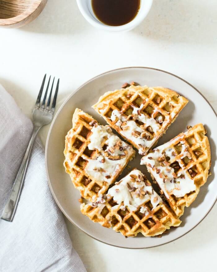 Cornbread Waffles with Maple Mascarpone 