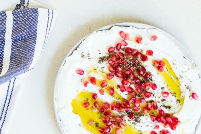 Labneh Dip with Pomegranate | Labneh cheese | Strained yogurt
