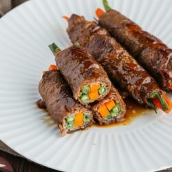 Teriyaki Steak Rolls 野菜の牛肉巻き | Easy Japanese Recipes at fancyfoodsshow.com
