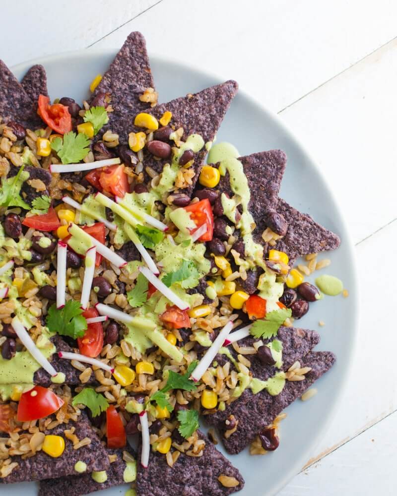 Mexican Fried Rice Nachos | Vegan Mexican Recipes