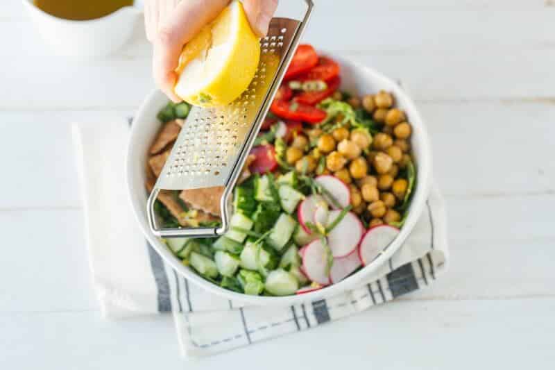 Chickpea Fattoush Salad Bowl