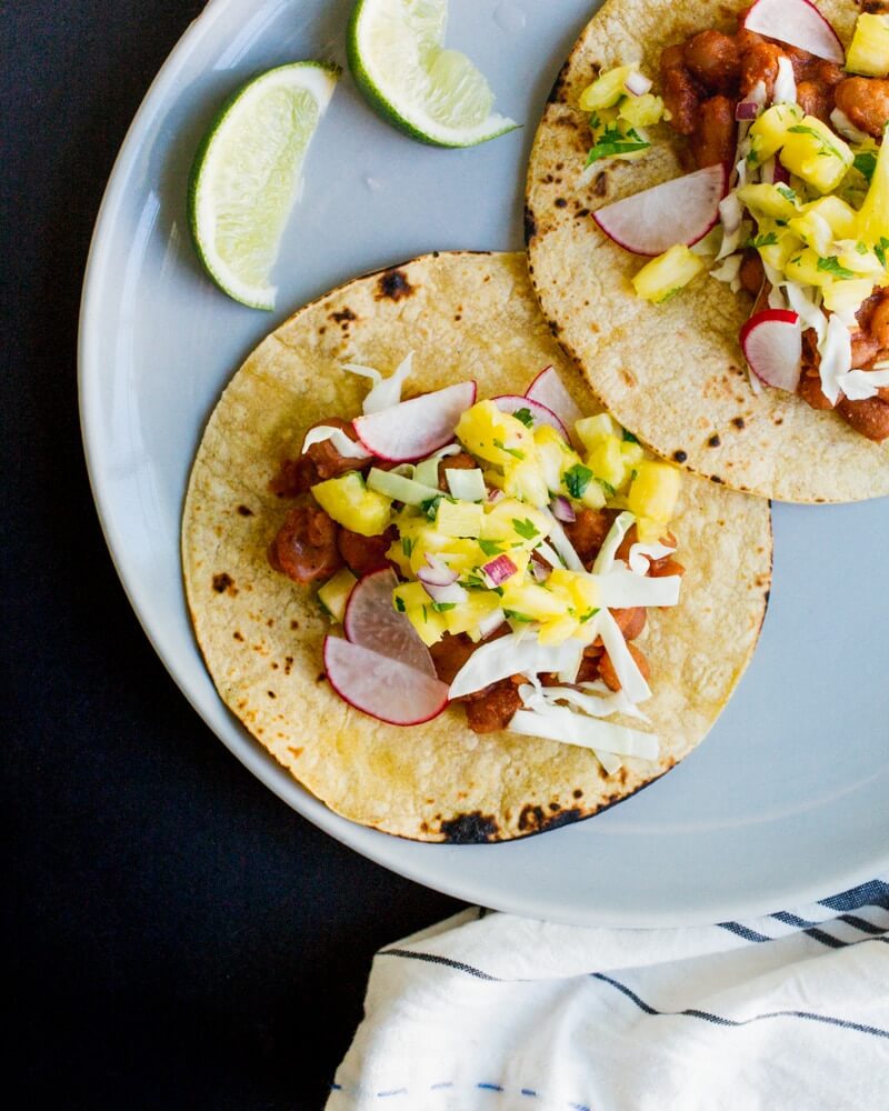 BBQ Bean Tacos with Pineapple Salsa | Fancy Foods Show