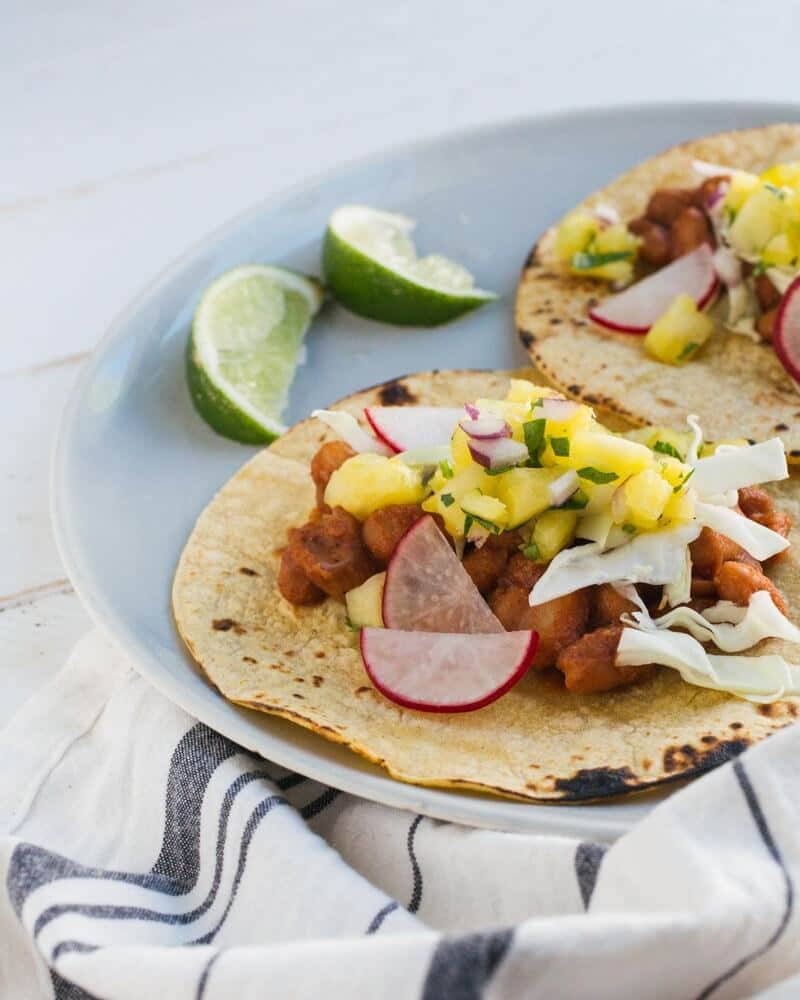 BBQ Bean Tacos with Pineapple Salsa | Fancy Foods Show