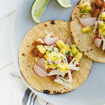 BBQ Bean Tacos with Pineapple Salsa | Fancy Foods Show