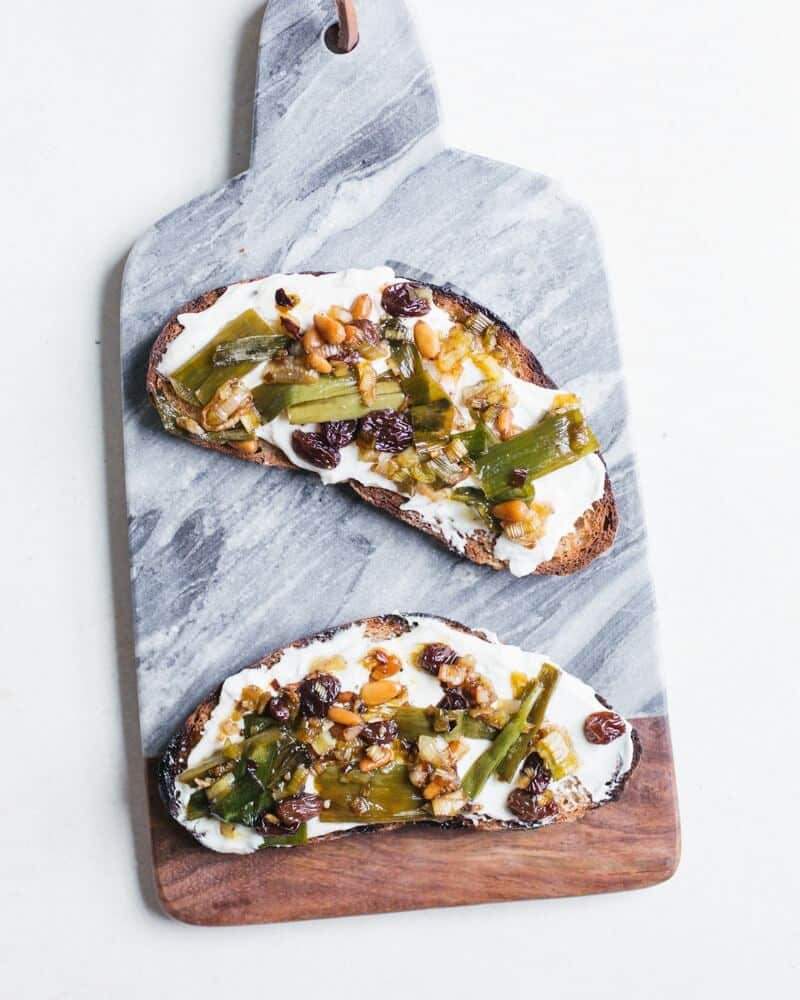 Agrodolce Scallions & Whipped Ricotta Toast | Fancy Foods Show