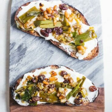 Agrodolce Scallions & Whipped Ricotta Toast