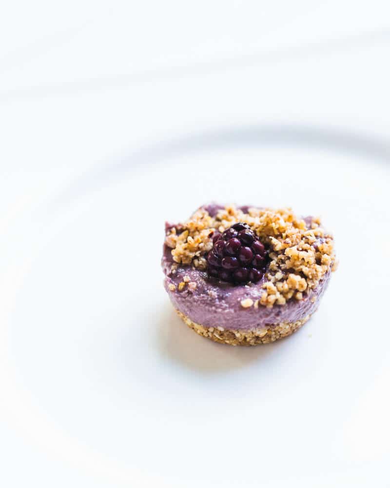 Blackberry Vegan Cheesecake Bites