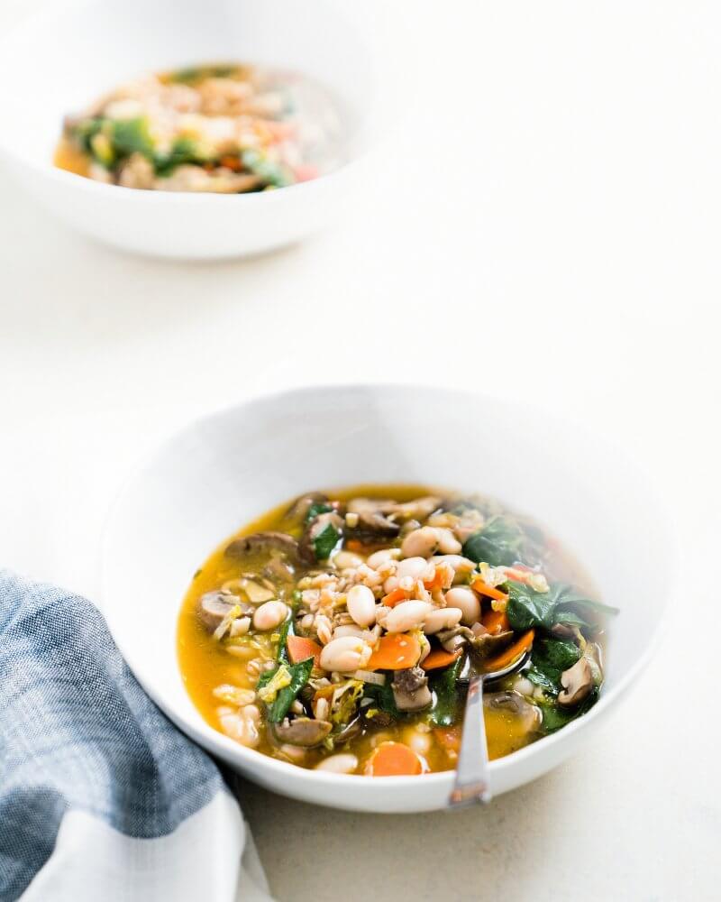 Cozy Farro & Brussels Sprouts Soup | Fancy Foods Show