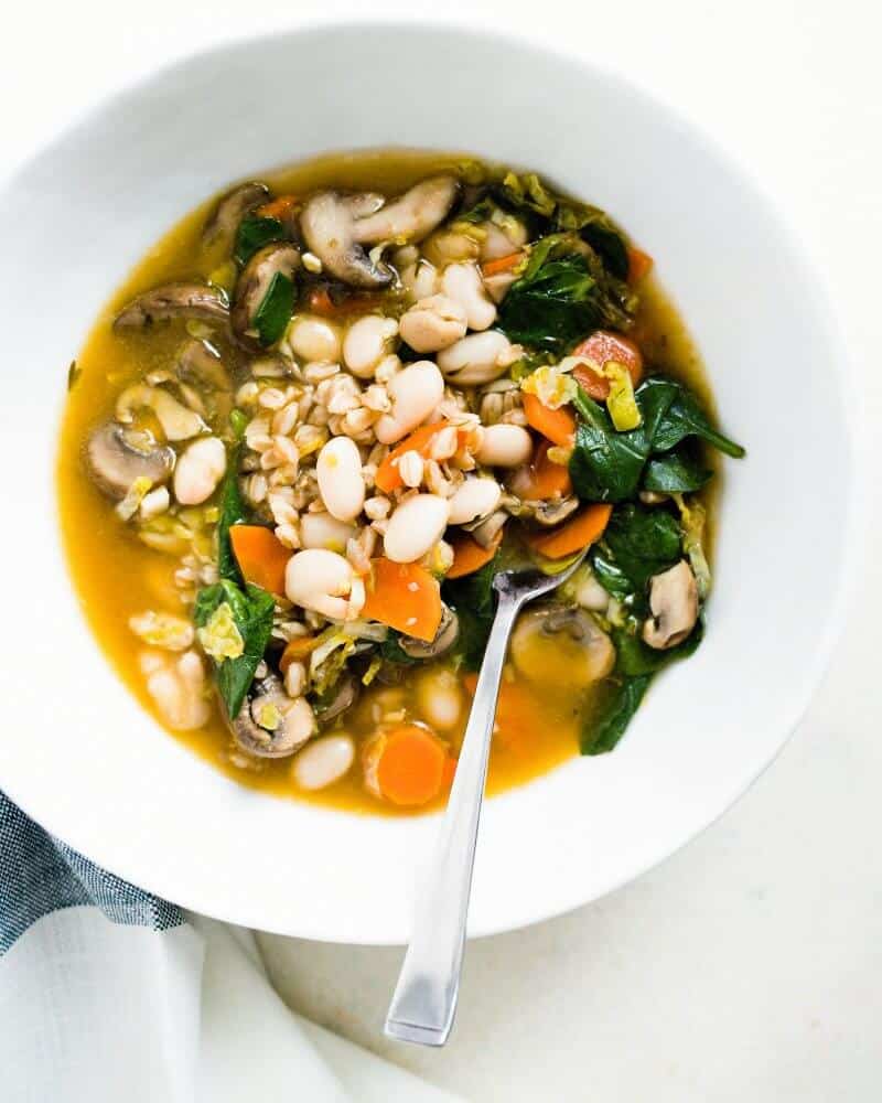 Cozy Farro & Brussels Sprouts Soup | Fancy Foods Show