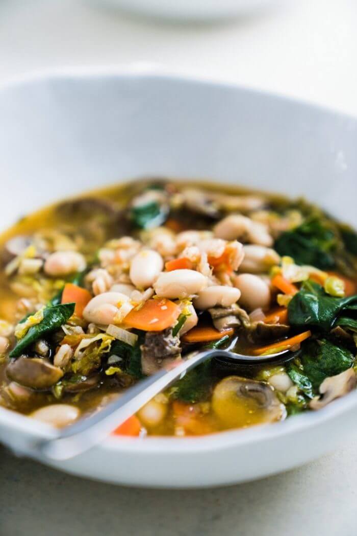Cozy Farro & Brussels Sprouts Soup | Fancy Foods Show