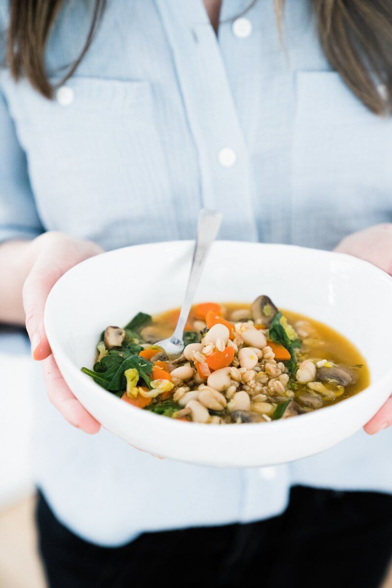 Cozy Farro & Brussels Sprouts Soup | Fancy Foods Show