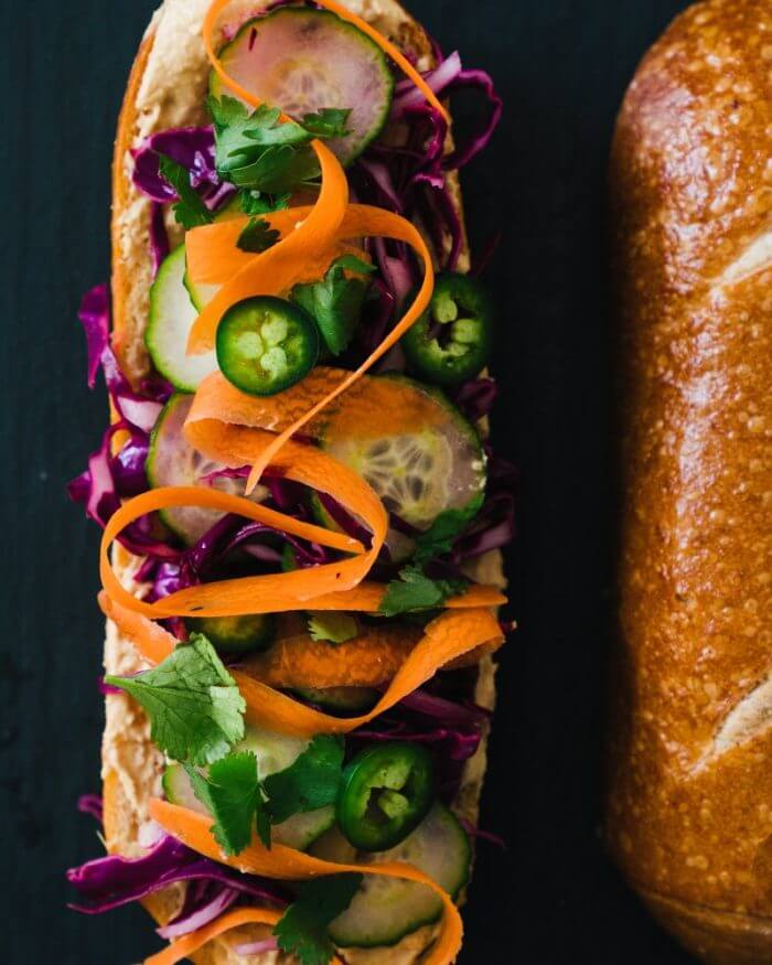 Vegan Banh Mi Sandwich with Ginger Lime Hummus | Fancy Foods Show