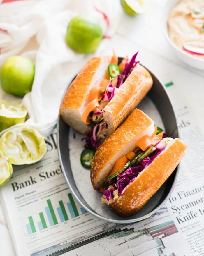 Vegan Banh Mi Sandwich with Ginger Lime Hummus | Fancy Foods Show