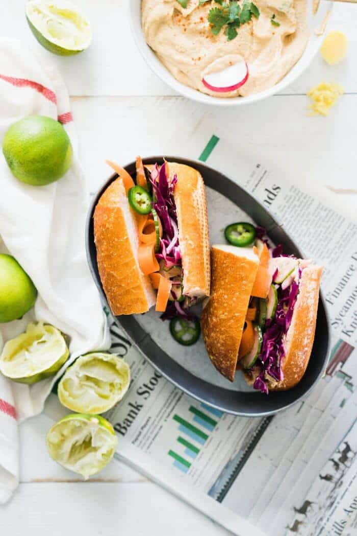 Vegan Banh Mi Sandwich with Ginger Lime Hummus | Fancy Foods Show