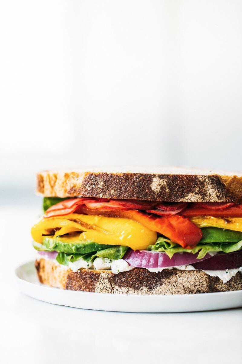 Ultimate Rainbow Vegetable Sandwich | Fancy Foods Show via The Pretty Dish