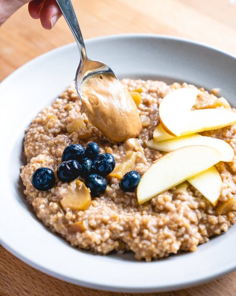 Nut butter on oatmeal