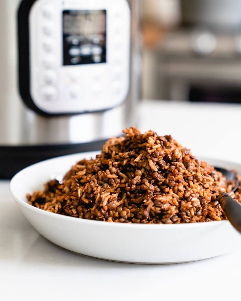 Smoky Instant Pot Lentils and Rice (Pressure Cooker) | Fancy Foods Show