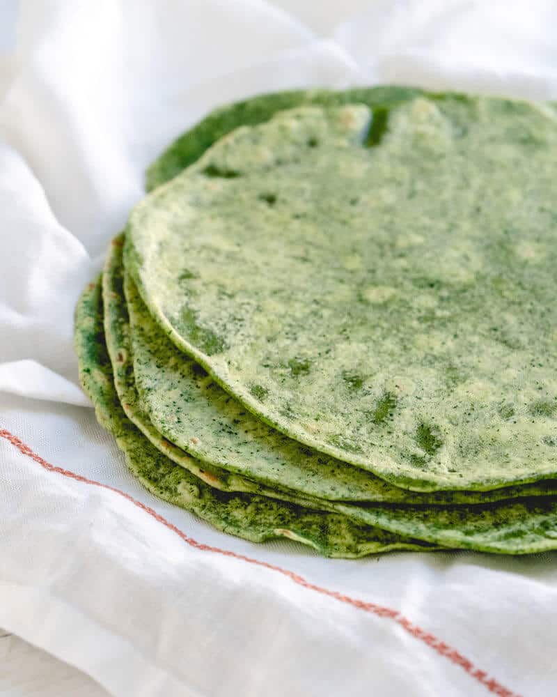Homemade spinach tortillas | healthy tortilla recipe | spinach tortilla