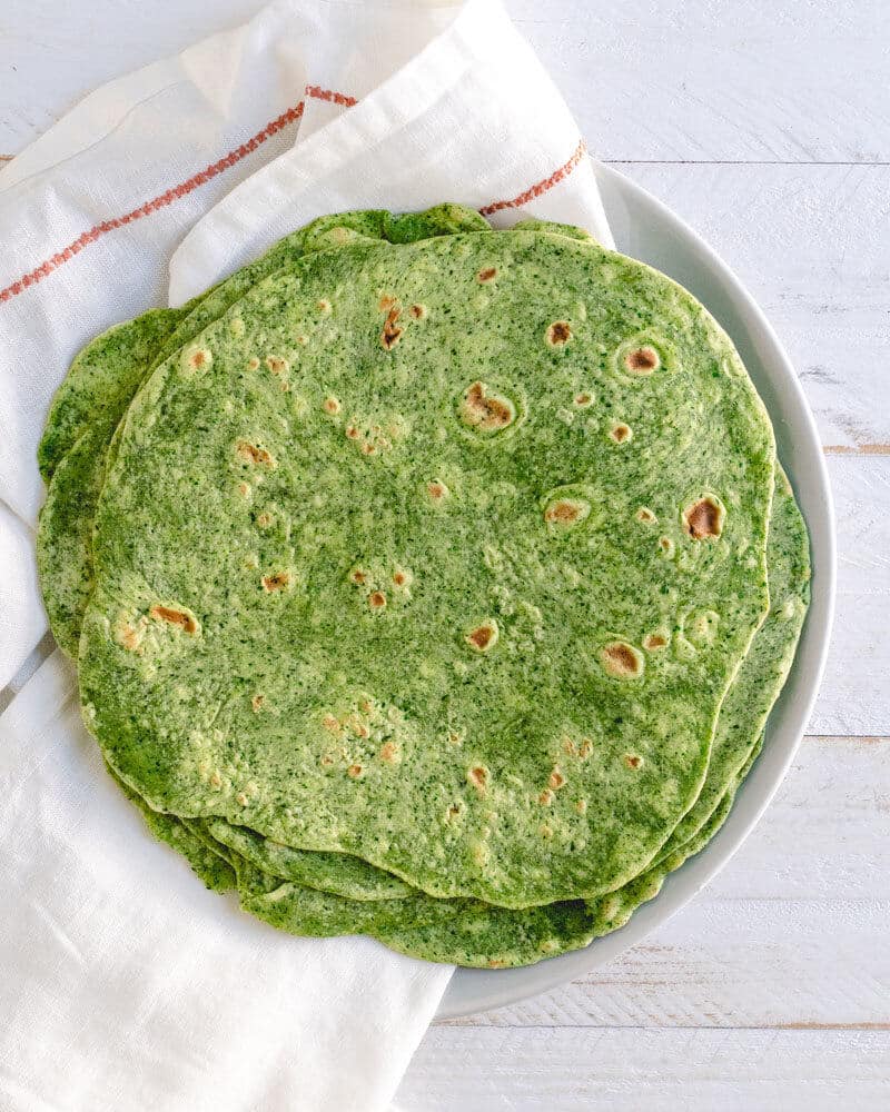 Homemade spinach tortillas | healthy tortilla recipe | spinach tortilla