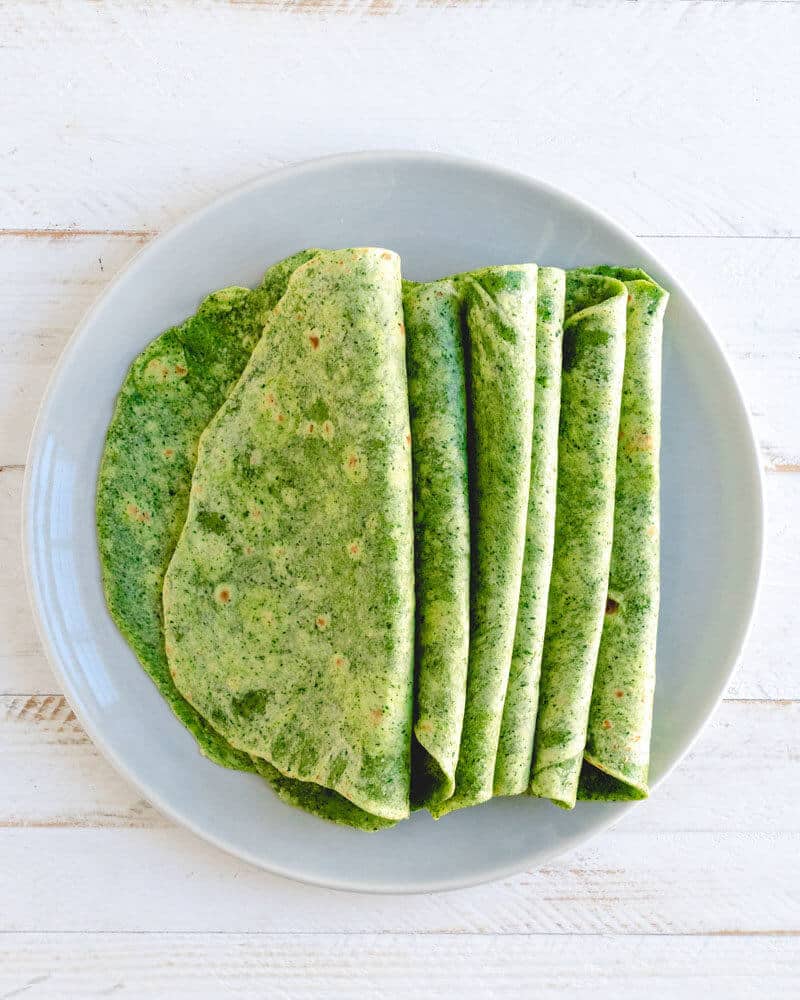 Homemade spinach tortillas | healthy tortilla recipe | spinach tortilla