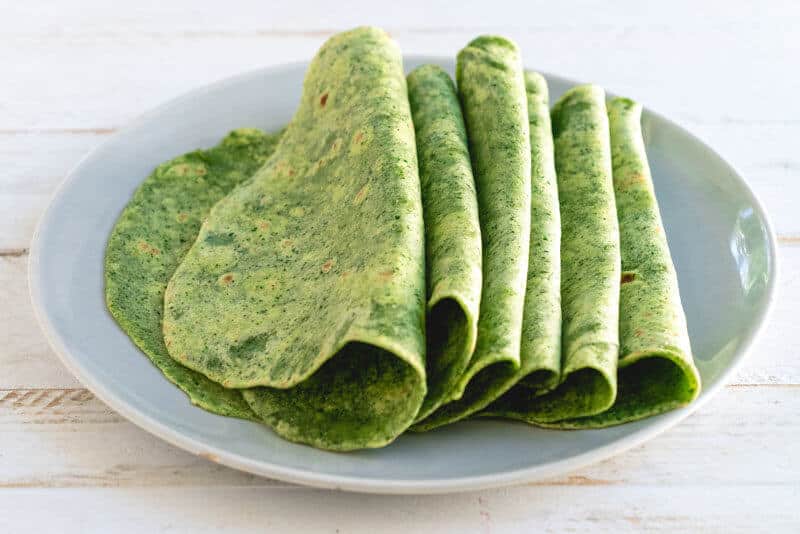 Homemade spinach tortillas | healthy tortilla recipe | spinach tortilla
